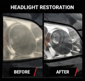 Headlight restoration before and after
